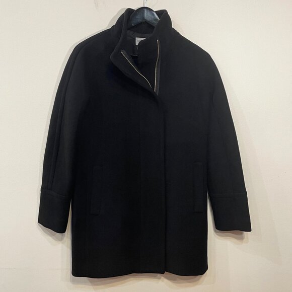 EUC J.Crew Stadium Cloth City Wool Blend Coat Black 0, XS $238 - Picture 2 of 6